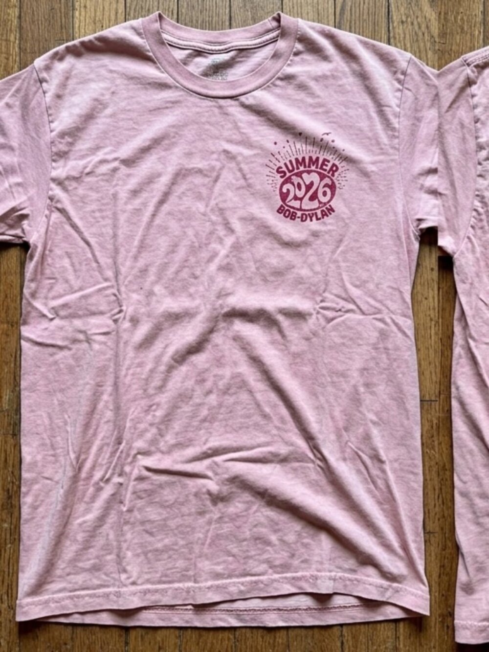 Bob Dylan Summer Tour 2026 Vintage Concert Tee Pink Two Sided Shirt